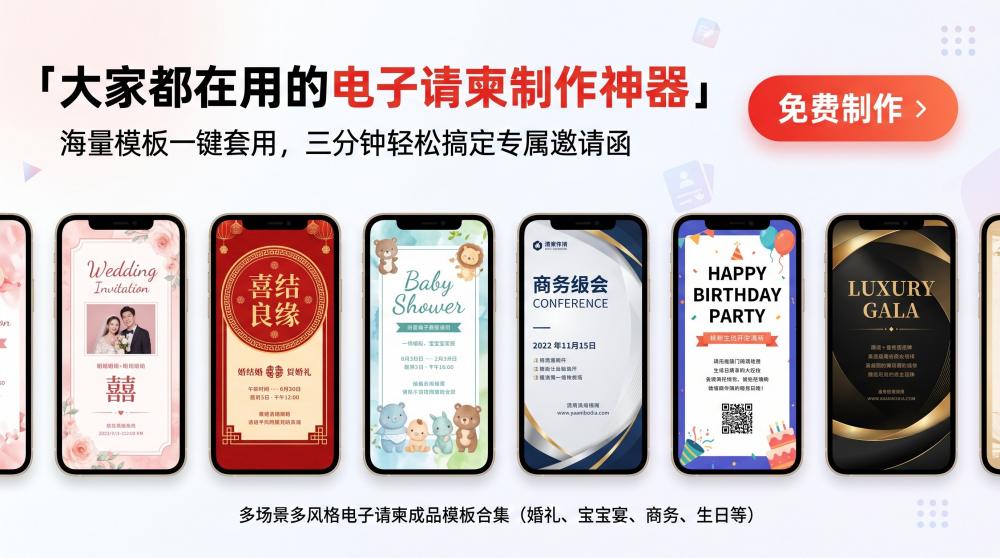 高端不费钱！招商发布会电子请柬制作全攻略，小白也能一键上手